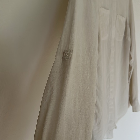 Talbots washable silk ivory color top - Picture 4 of 7